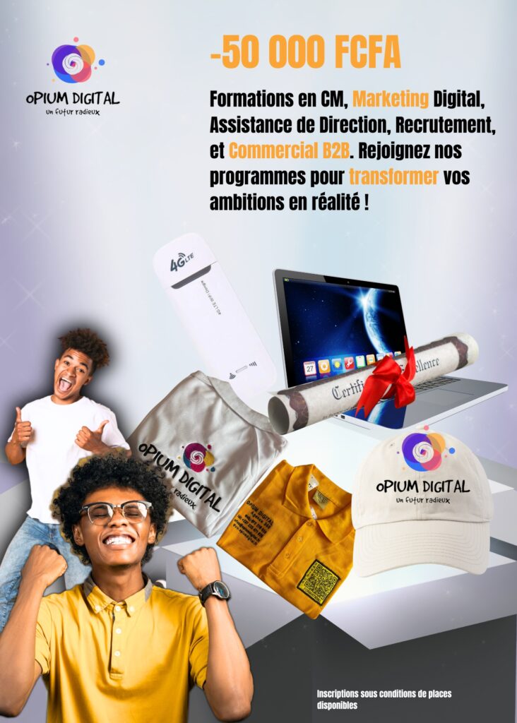 Étudiant en formation de marketing digital chez Opium Digital, travaillant sur une stratégie SEO sur ordinateur